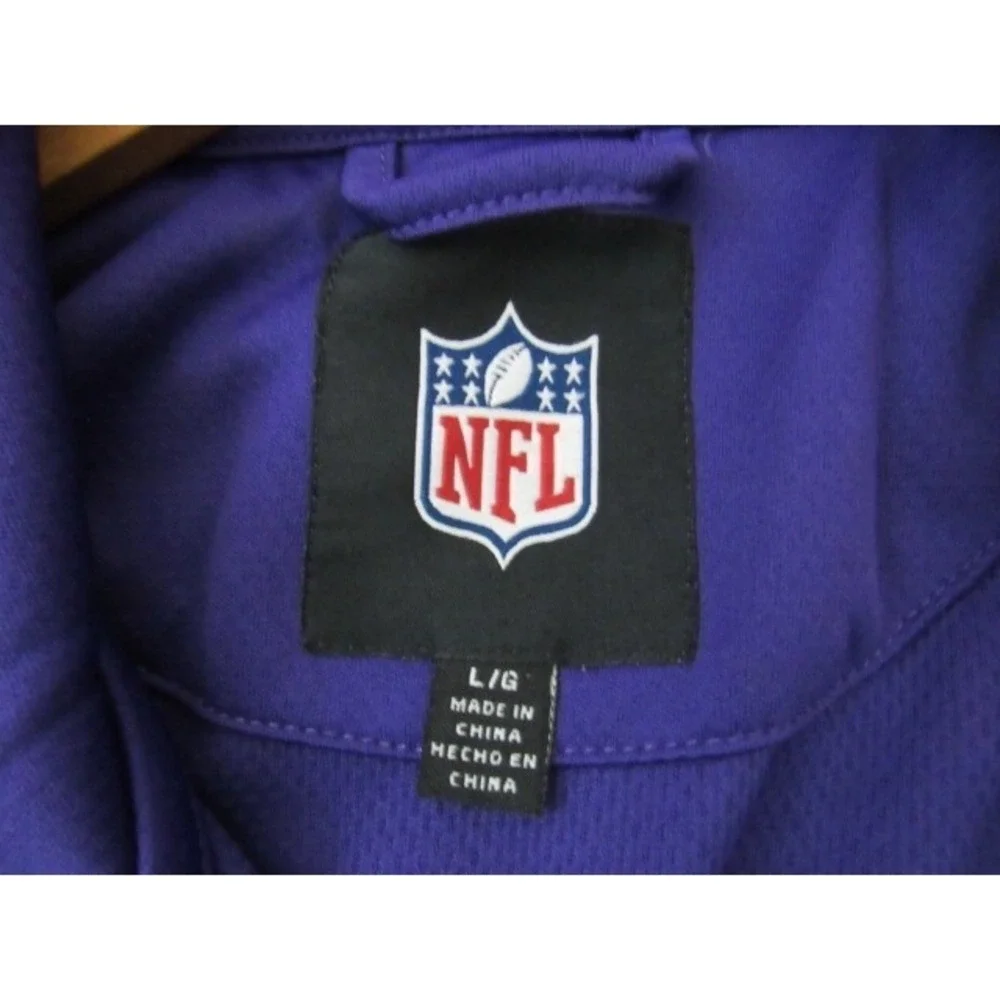 NFL Minnesota Vikings Men's L Purple Gold Full Zip Warm up Jacket